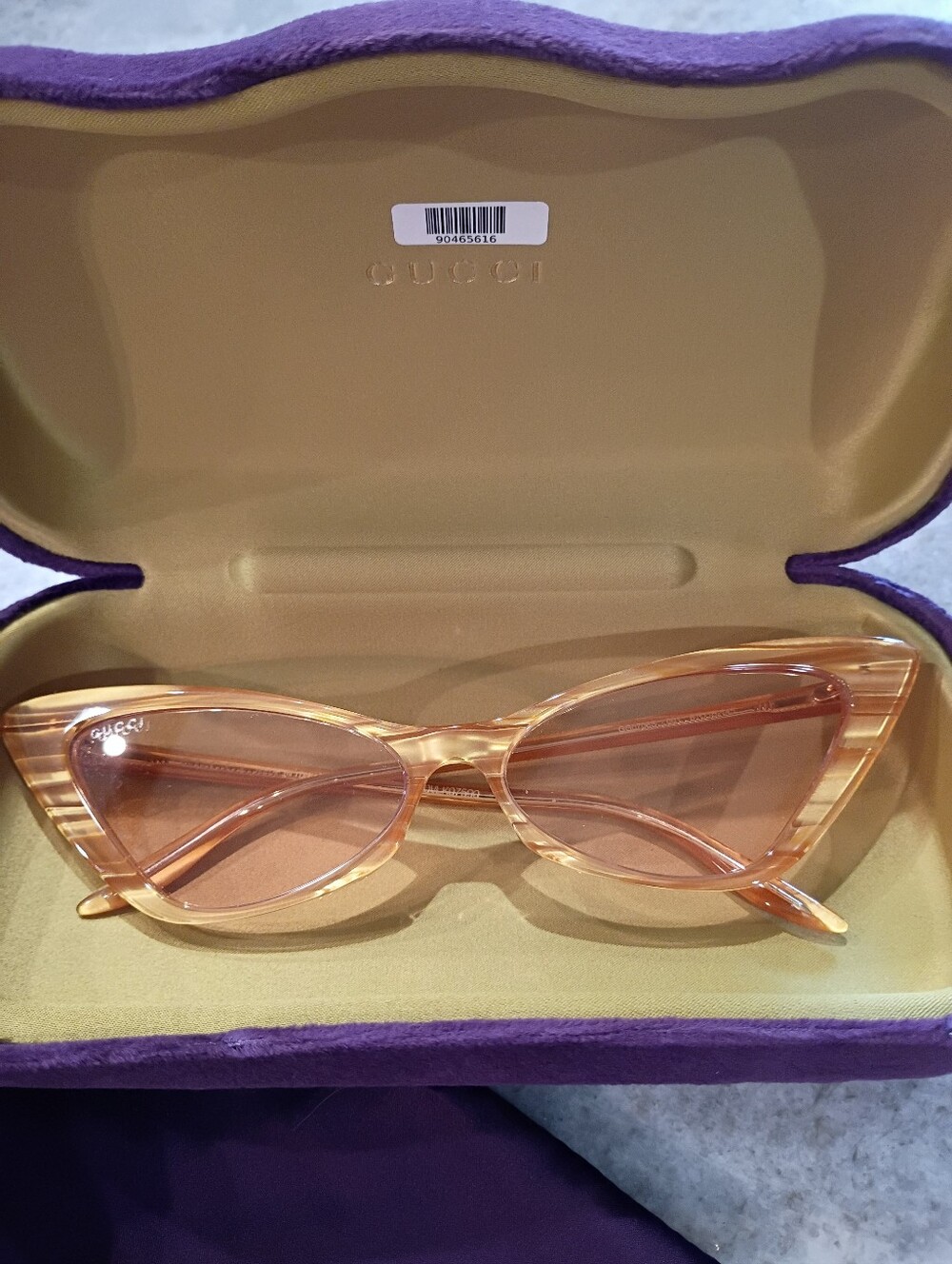 Gucci Amber Yellow Women's Sunglasses With Hard Case
